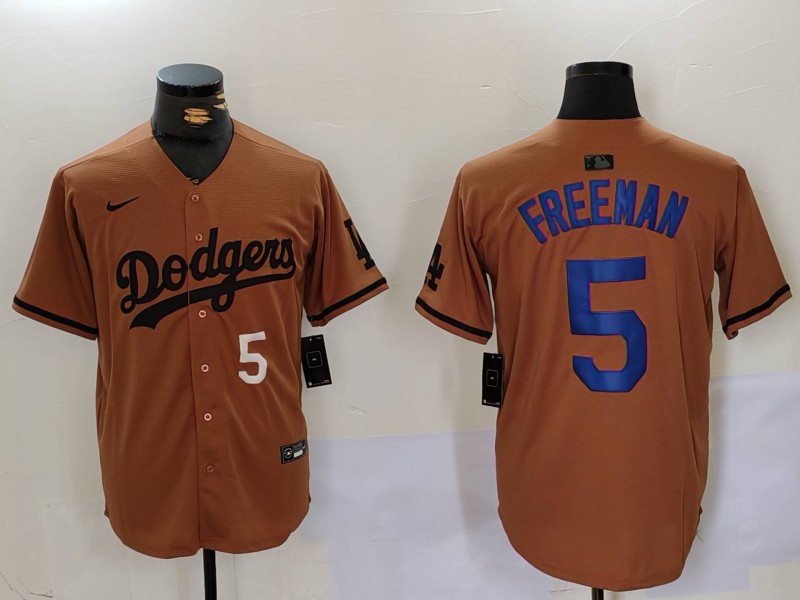 Men Los Angeles Dodgers #5 Freeman army green joint name 2024 Nike MLB Jersey style 2->los angeles dodgers->MLB Jersey